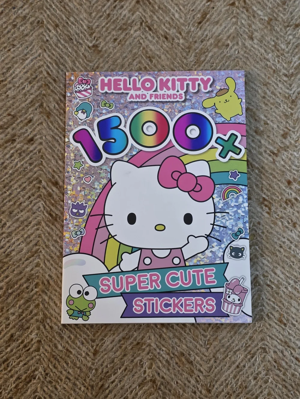 Sanrio Hello Kitty Pink White Rainbow Sticker Cover